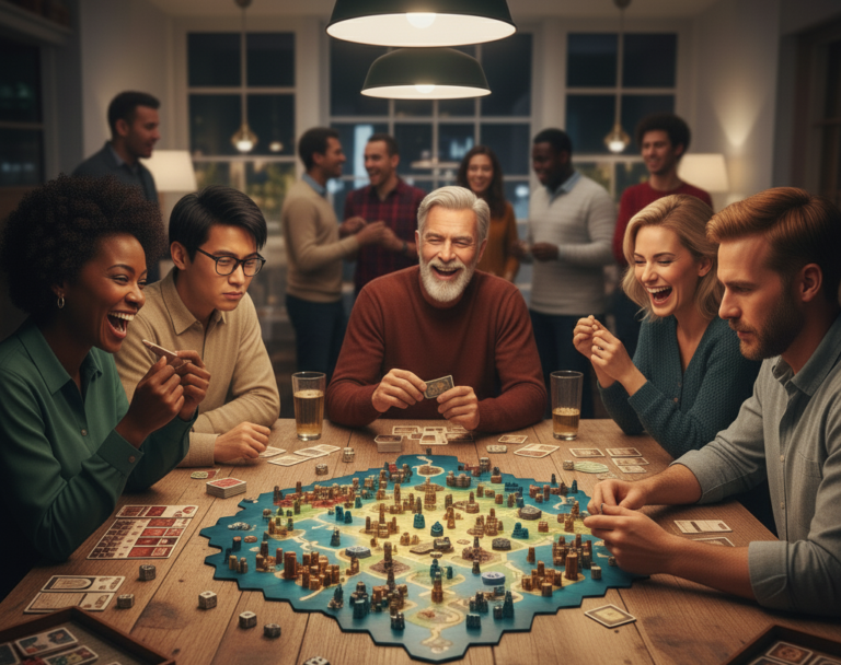 pessoas se divertindo com jogos de tabuleiro